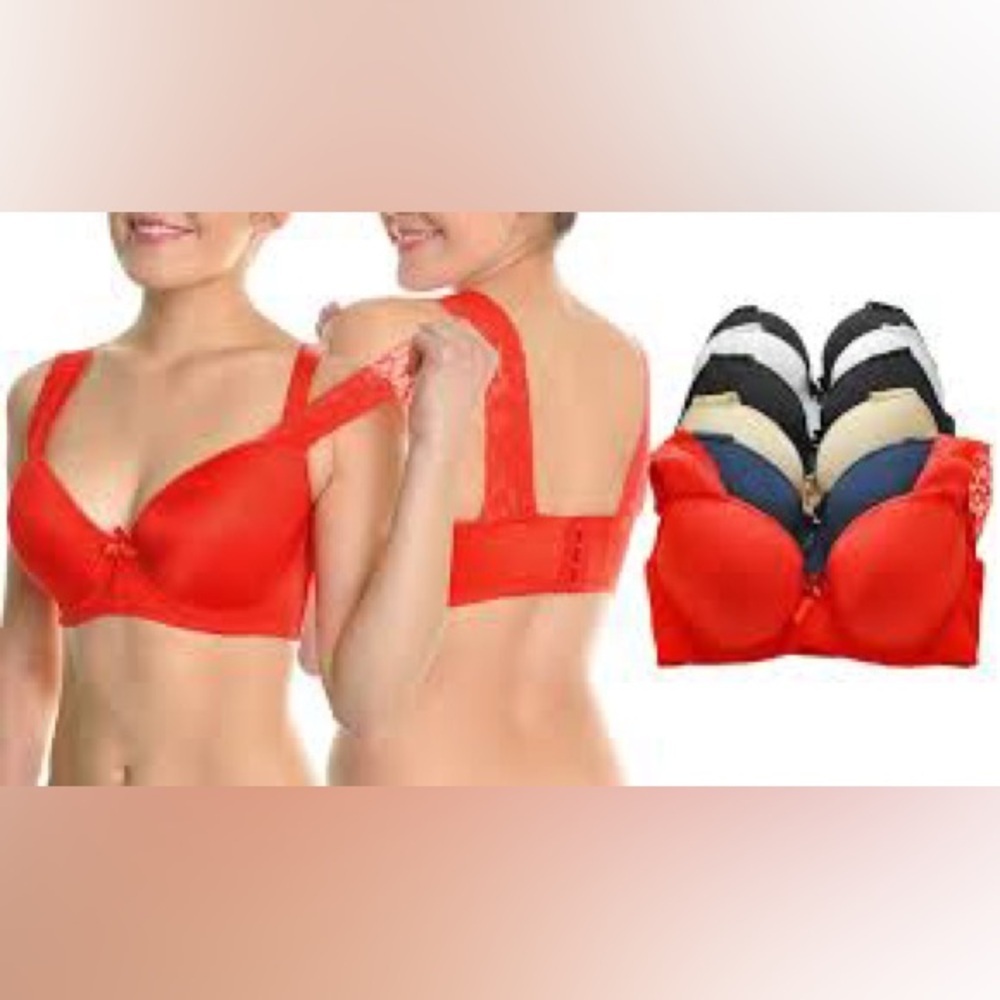 Angelina 6 pack lace leather gully padded bras Sz 34DD